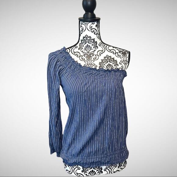 American Eagle Outfitters One Shoulder Striped Blouse size S - Picture 1 of 10